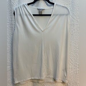H&M White V-Neck Sleeveless Blouse